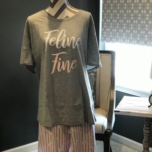 Catherine’s “Feline Fine” 2pc Capri pajama set.